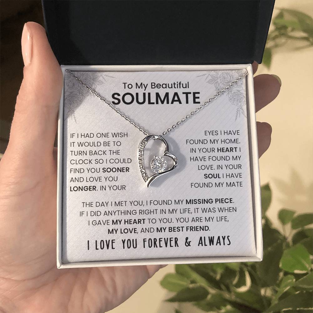 To My Soulmate | I Love You, Forever & Always - Forever Love Necklace