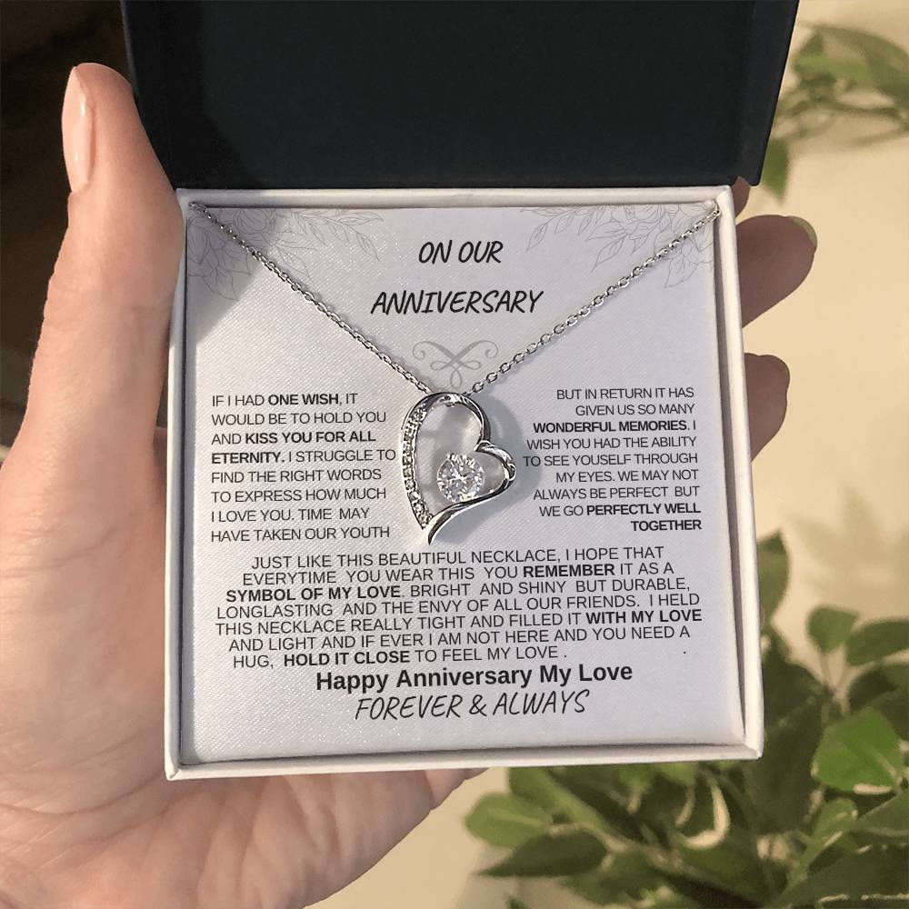 On Our Anniversary-Love Knot White Gold Necklace