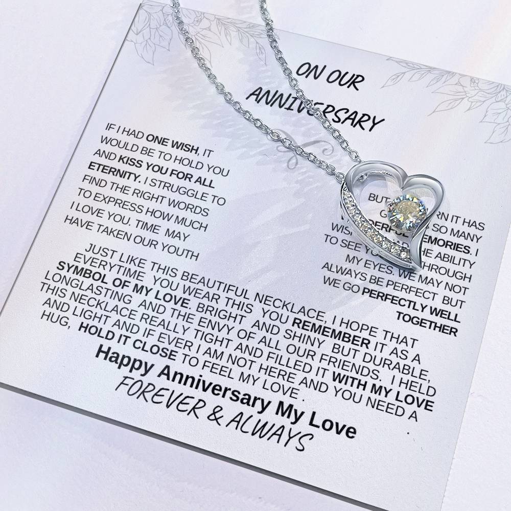 On Our Anniversary-Love Knot White Gold Necklace