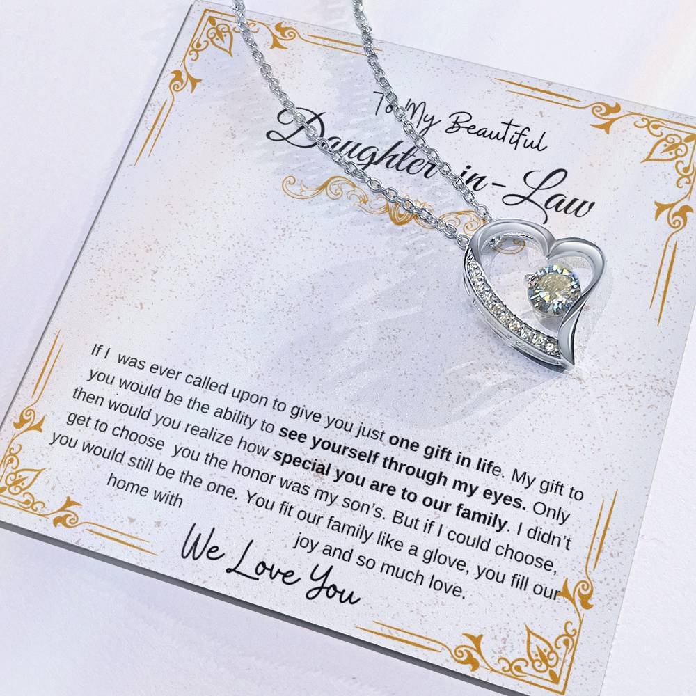 My Beautiful Daughter In Law | We Love You | Heart Necklace
