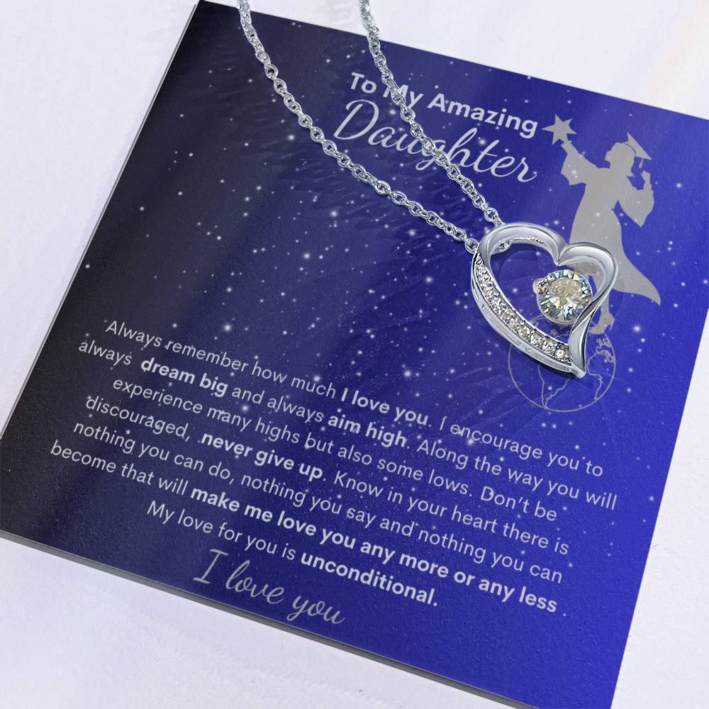 Daughter I Love You | Keep Reaching for the Stars| Forever Heart Necklace