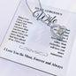 TO MY GORGEOUS WIFE I LOVE YOU FOREVER HEART NECKLACE