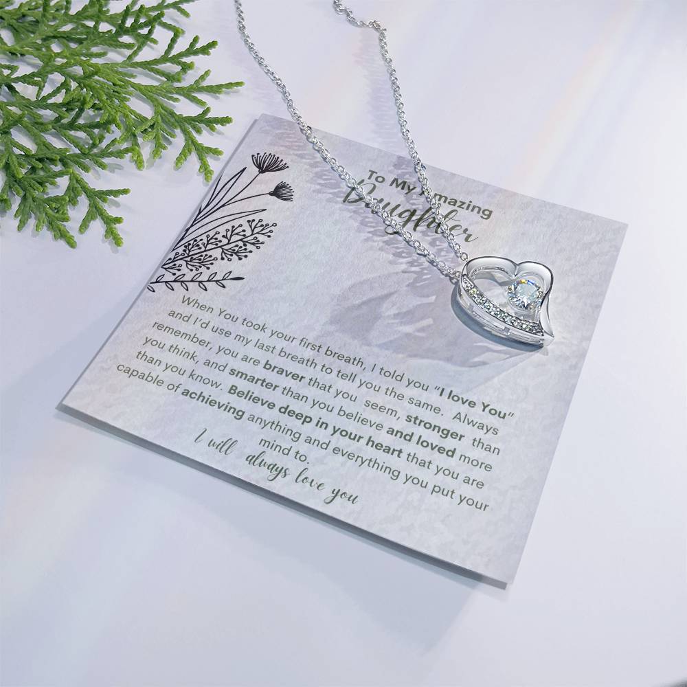 My Amazing Daughter You Are Capable-Heart Necklace