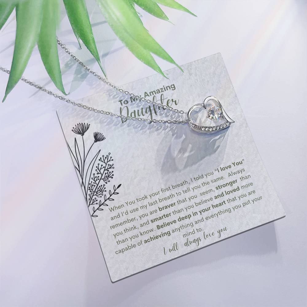 My Amazing Daughter You Are Capable-Heart Necklace