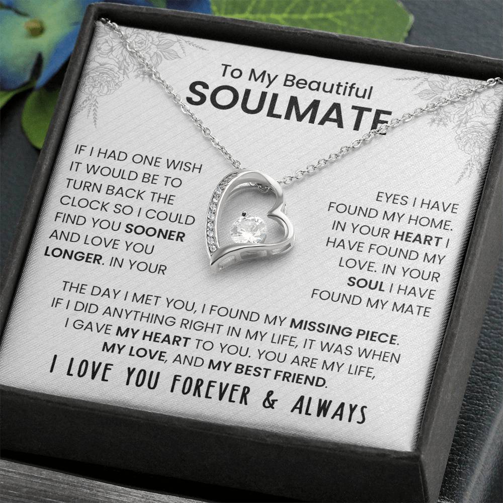 To My Soulmate | I Love You, Forever & Always - Forever Love Necklace