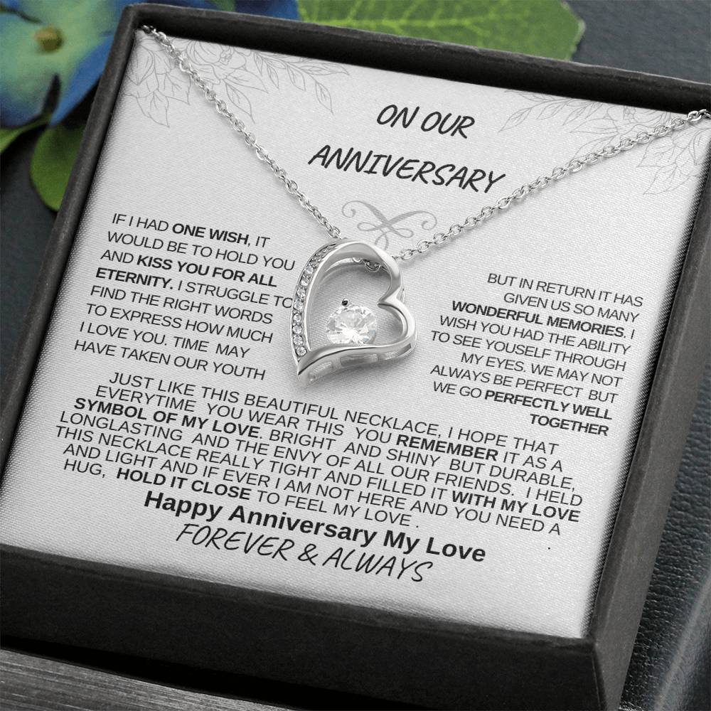 On Our Anniversary-Love Knot White Gold Necklace