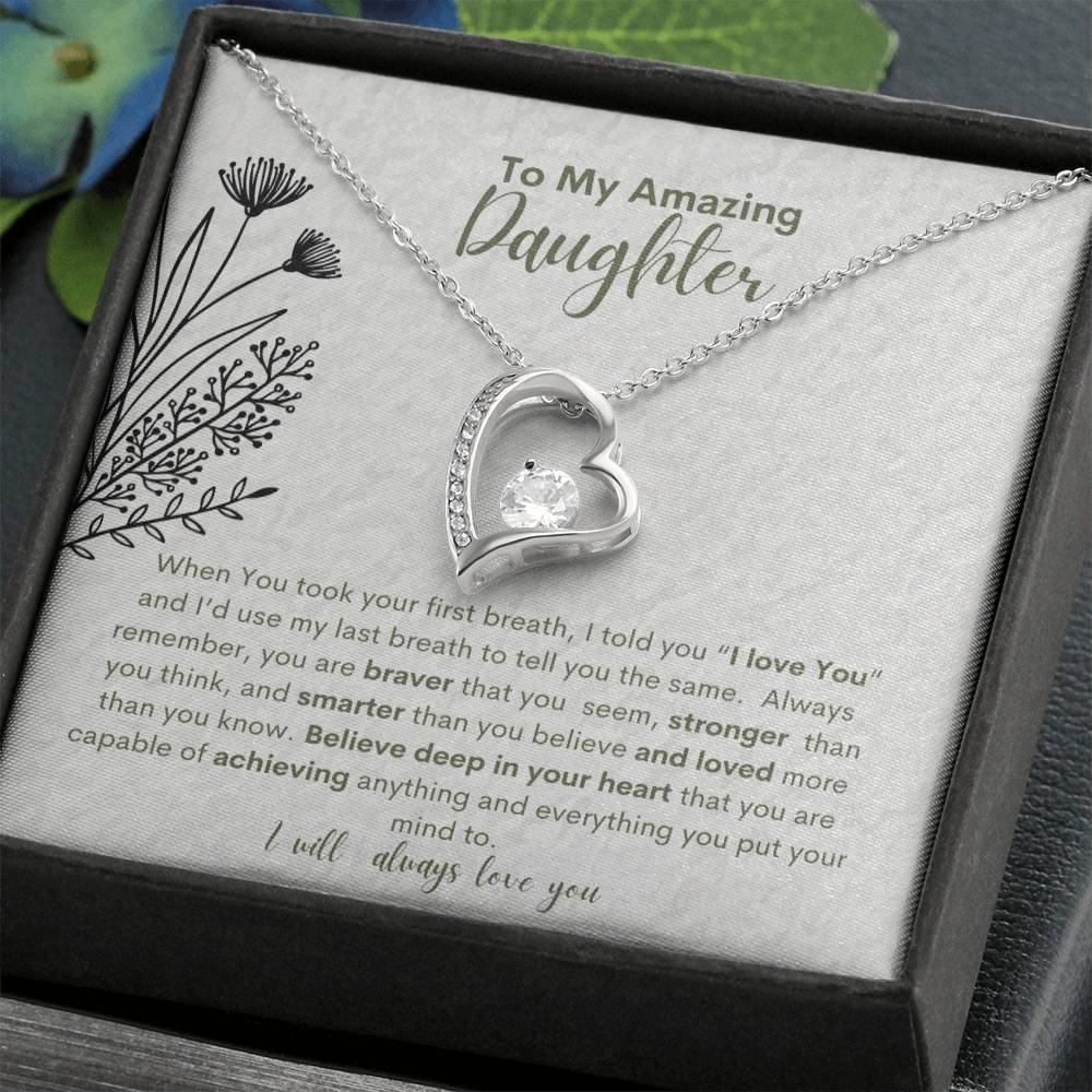 My Amazing Daughter You Are Capable-Heart Necklace