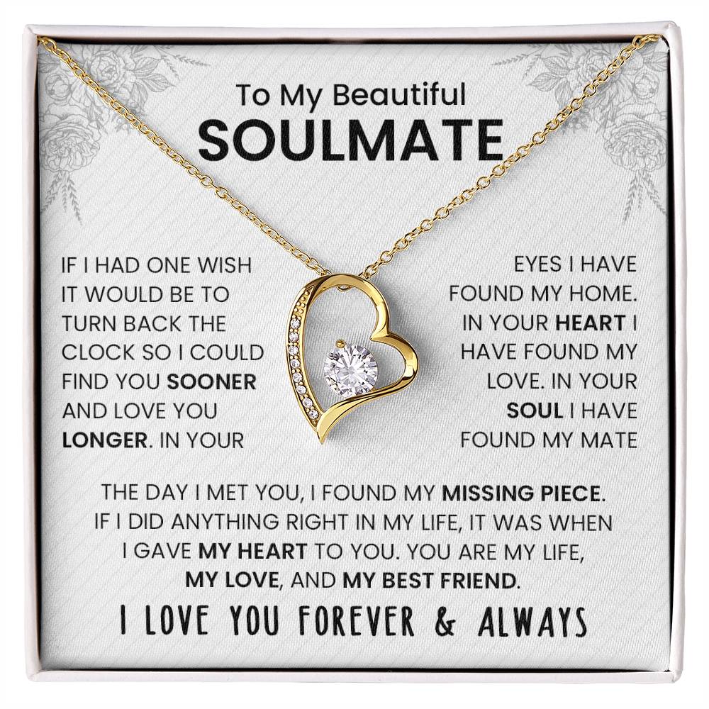 To My Soulmate | I Love You, Forever & Always - Forever Love Necklace
