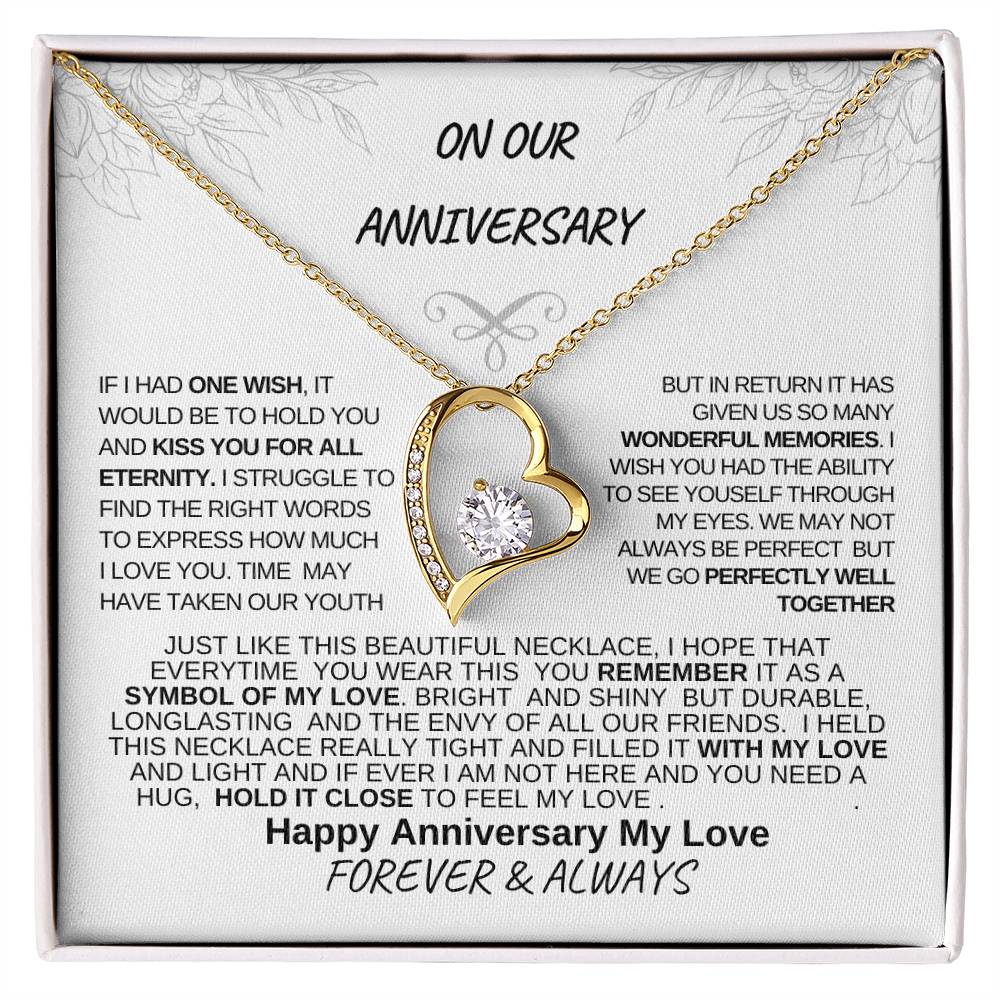 On Our Anniversary-Love Knot White Gold Necklace