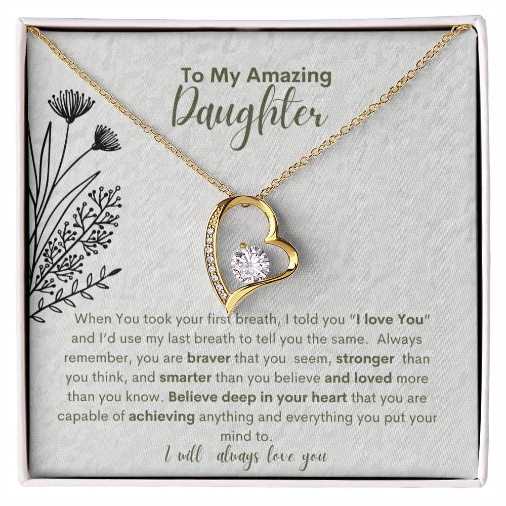 My Amazing Daughter You Are Capable-Heart Necklace