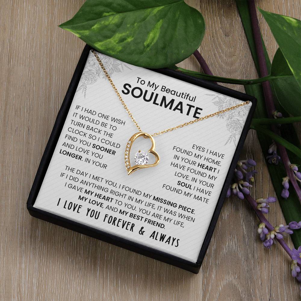 To My Soulmate | I Love You, Forever & Always - Forever Love Necklace