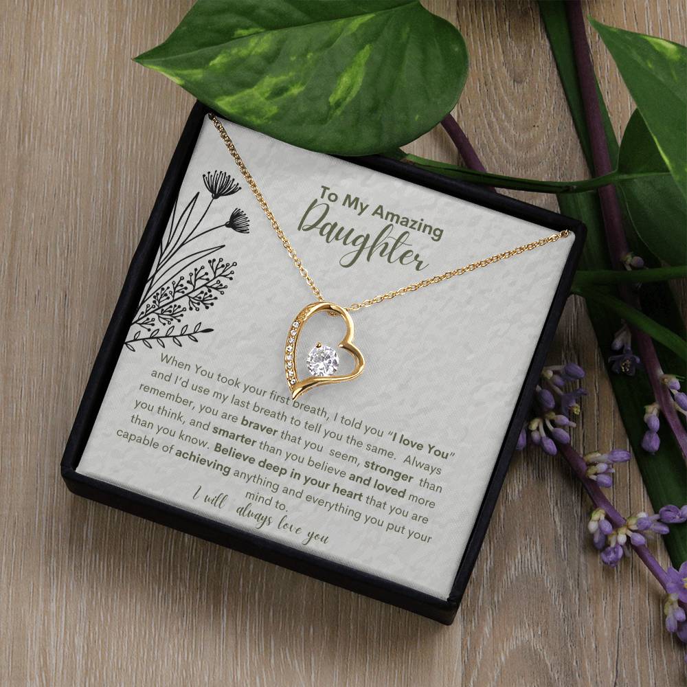 My Amazing Daughter You Are Capable-Heart Necklace