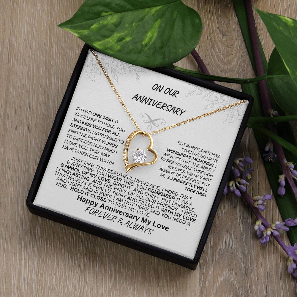 On Our Anniversary-Love Knot White Gold Necklace