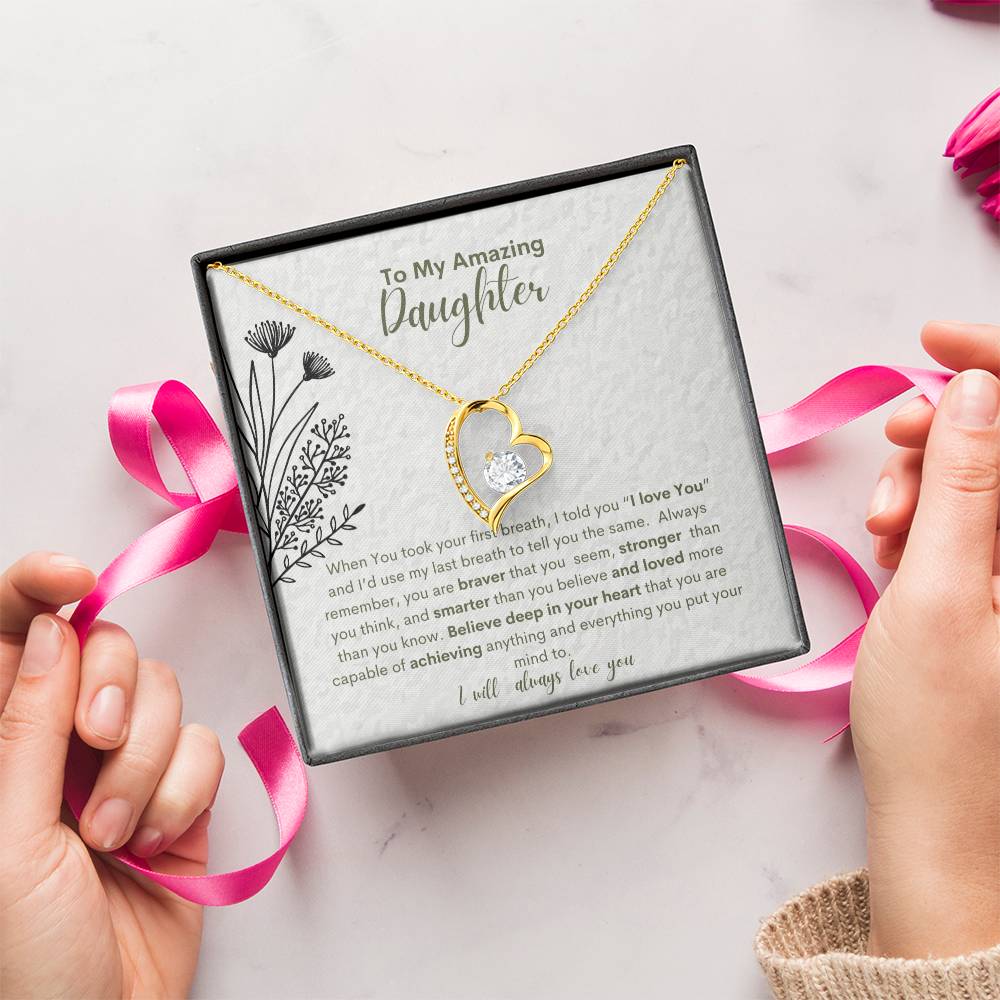 My Amazing Daughter You Are Capable-Heart Necklace