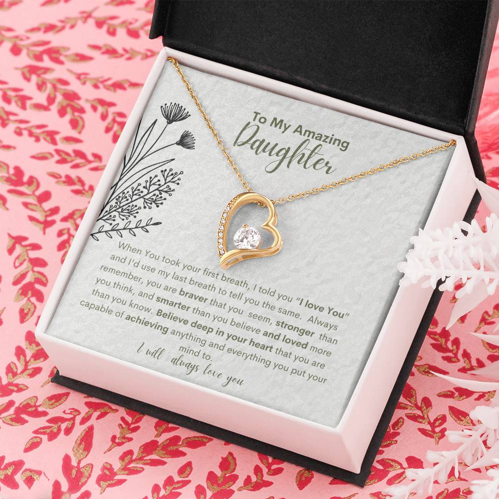 My Amazing Daughter You Are Capable-Heart Necklace