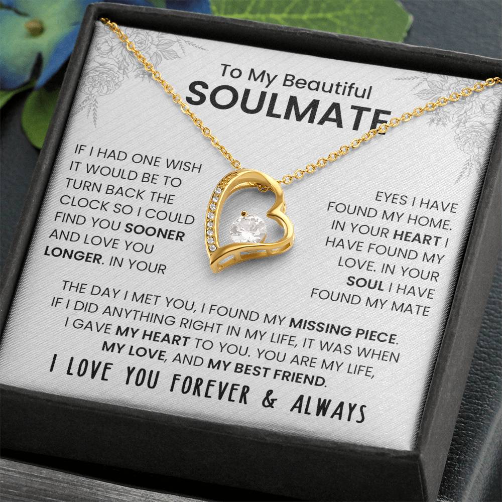 To My Soulmate | I Love You, Forever & Always - Forever Love Necklace