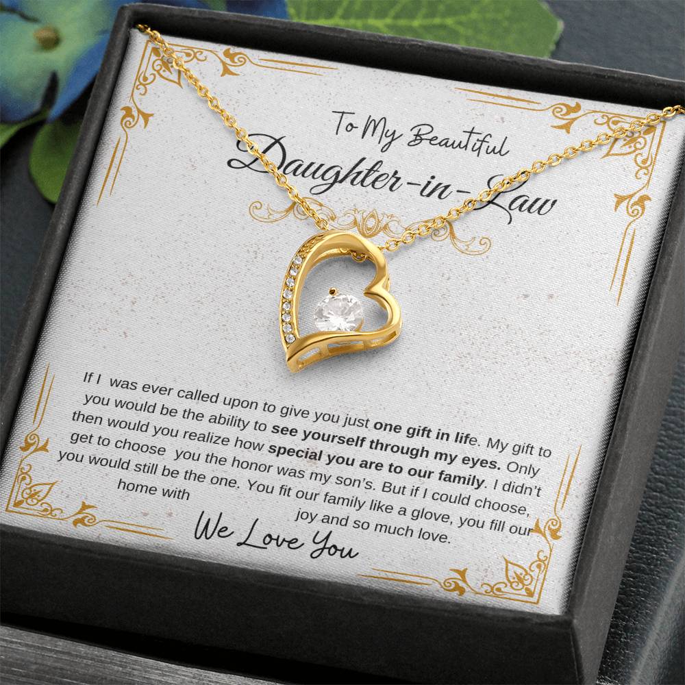 My Beautiful Daughter In Law | We Love You | Heart Necklace