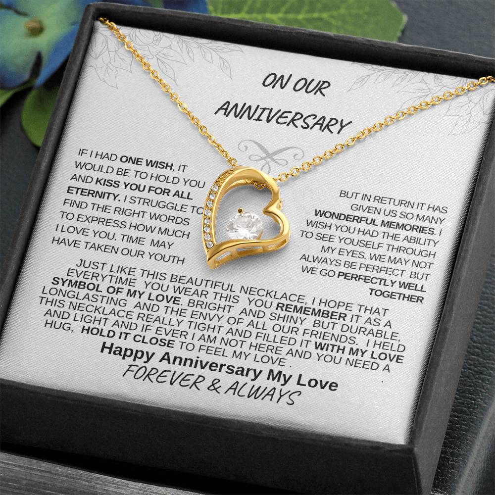 On Our Anniversary-Love Knot White Gold Necklace