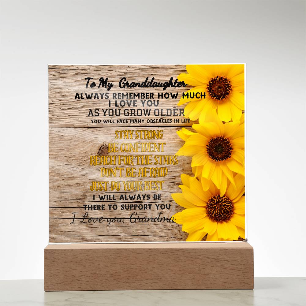 TO MY GRANDAUGHTER BE STRONG DO YOUR BEST| ACRYLIC NIGHT LIGHT