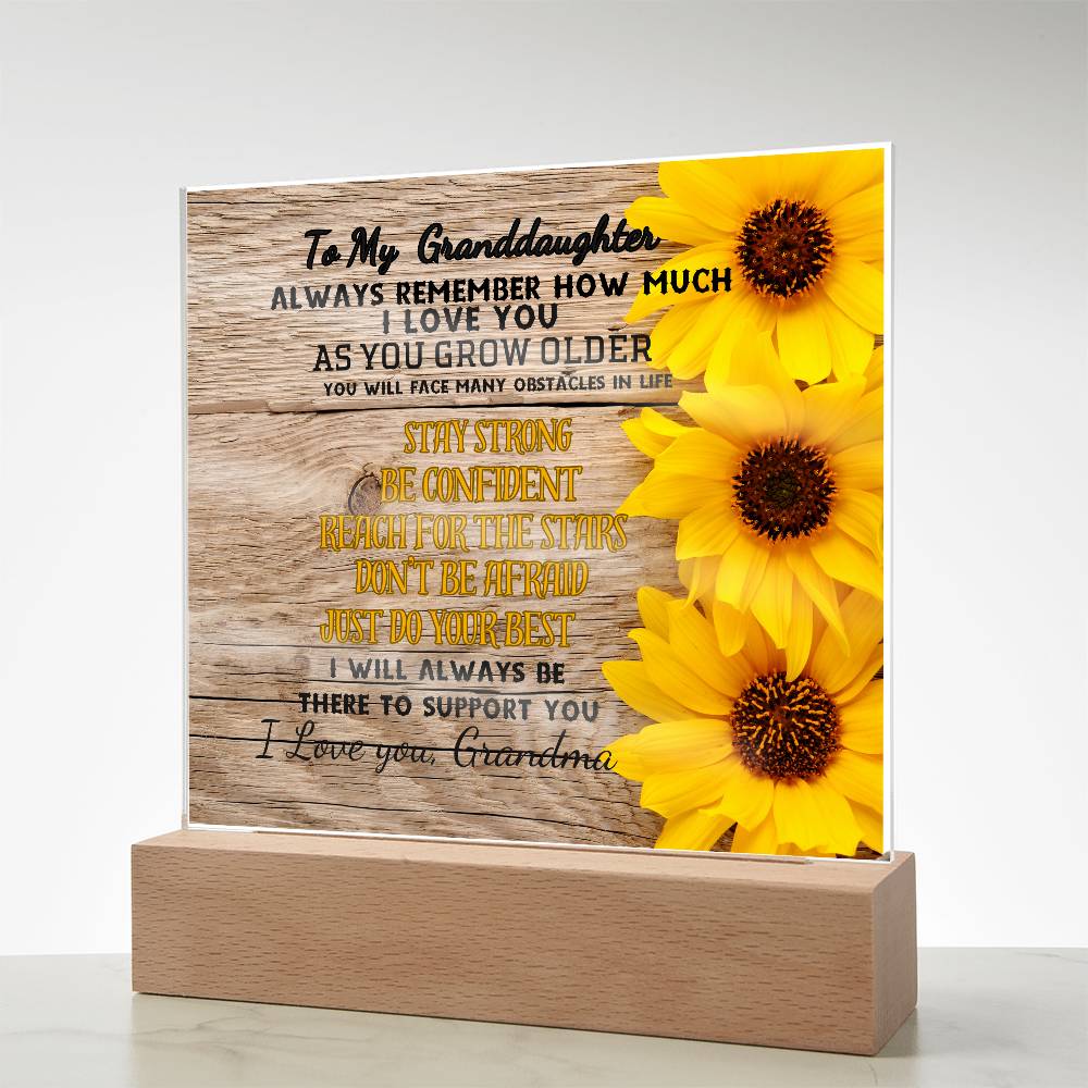 TO MY GRANDAUGHTER BE STRONG DO YOUR BEST| ACRYLIC NIGHT LIGHT