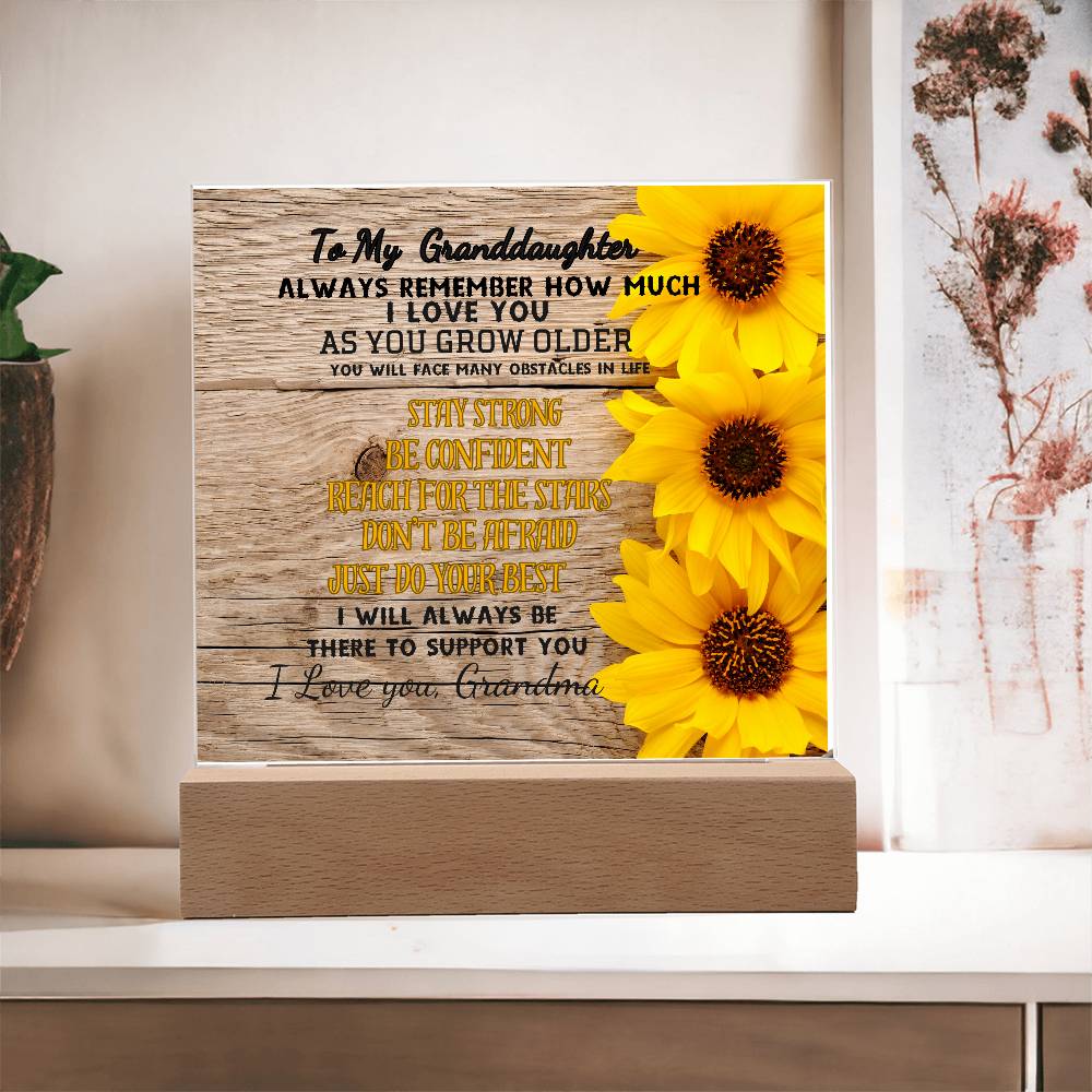 TO MY GRANDAUGHTER BE STRONG DO YOUR BEST| ACRYLIC NIGHT LIGHT