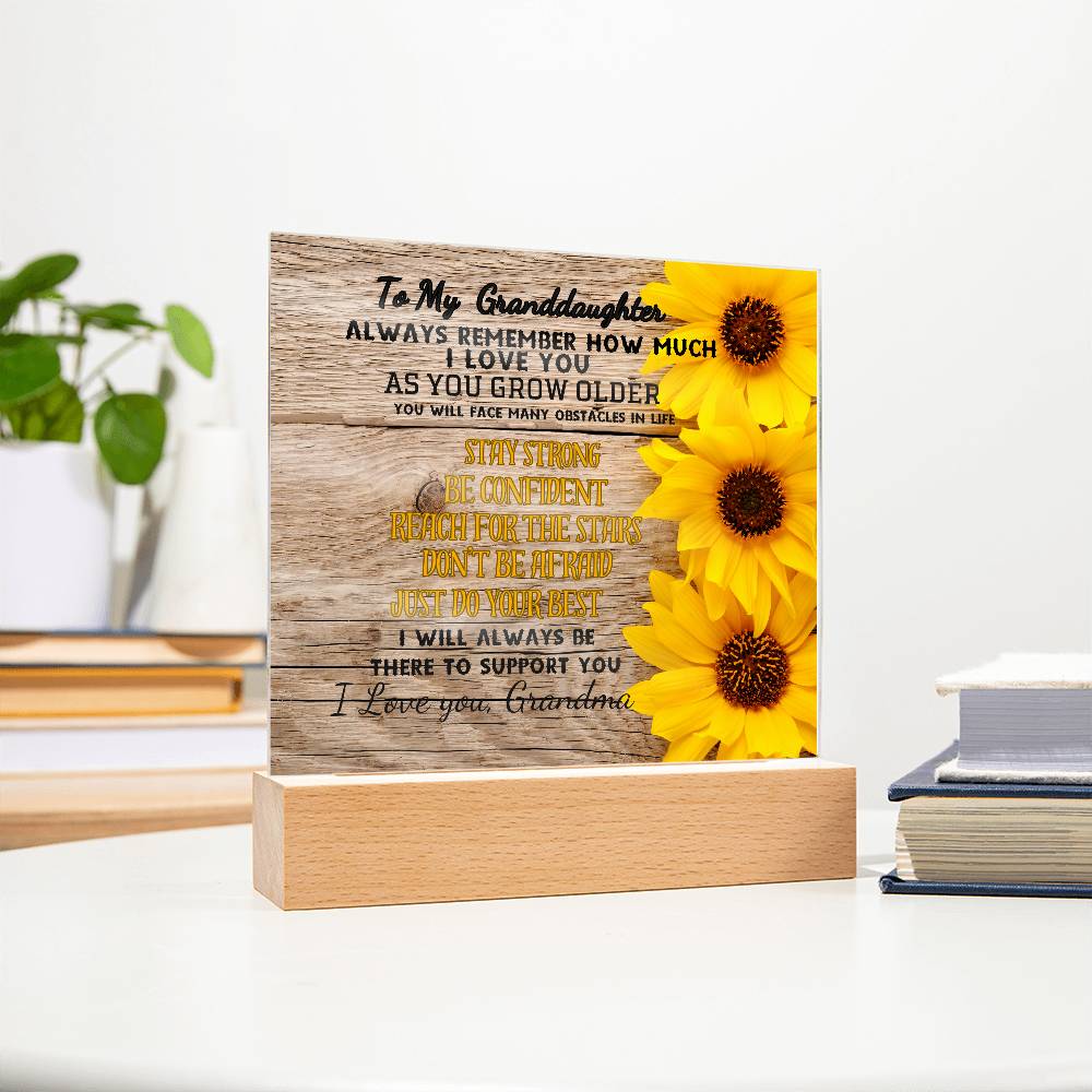 TO MY GRANDAUGHTER BE STRONG DO YOUR BEST| ACRYLIC NIGHT LIGHT