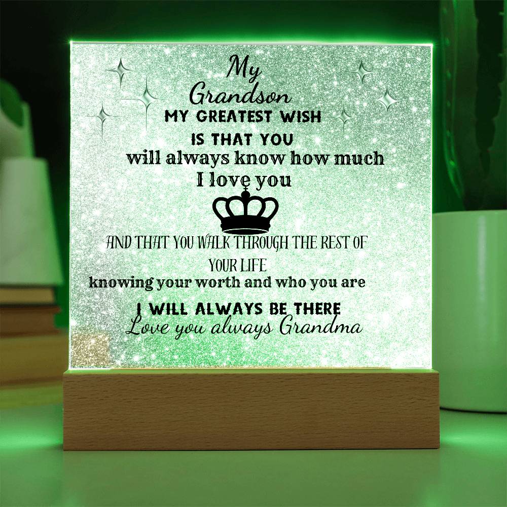 MY GRANDSON-KNOW YOU ARE WORTHY| ACRYLIC PLAQUE