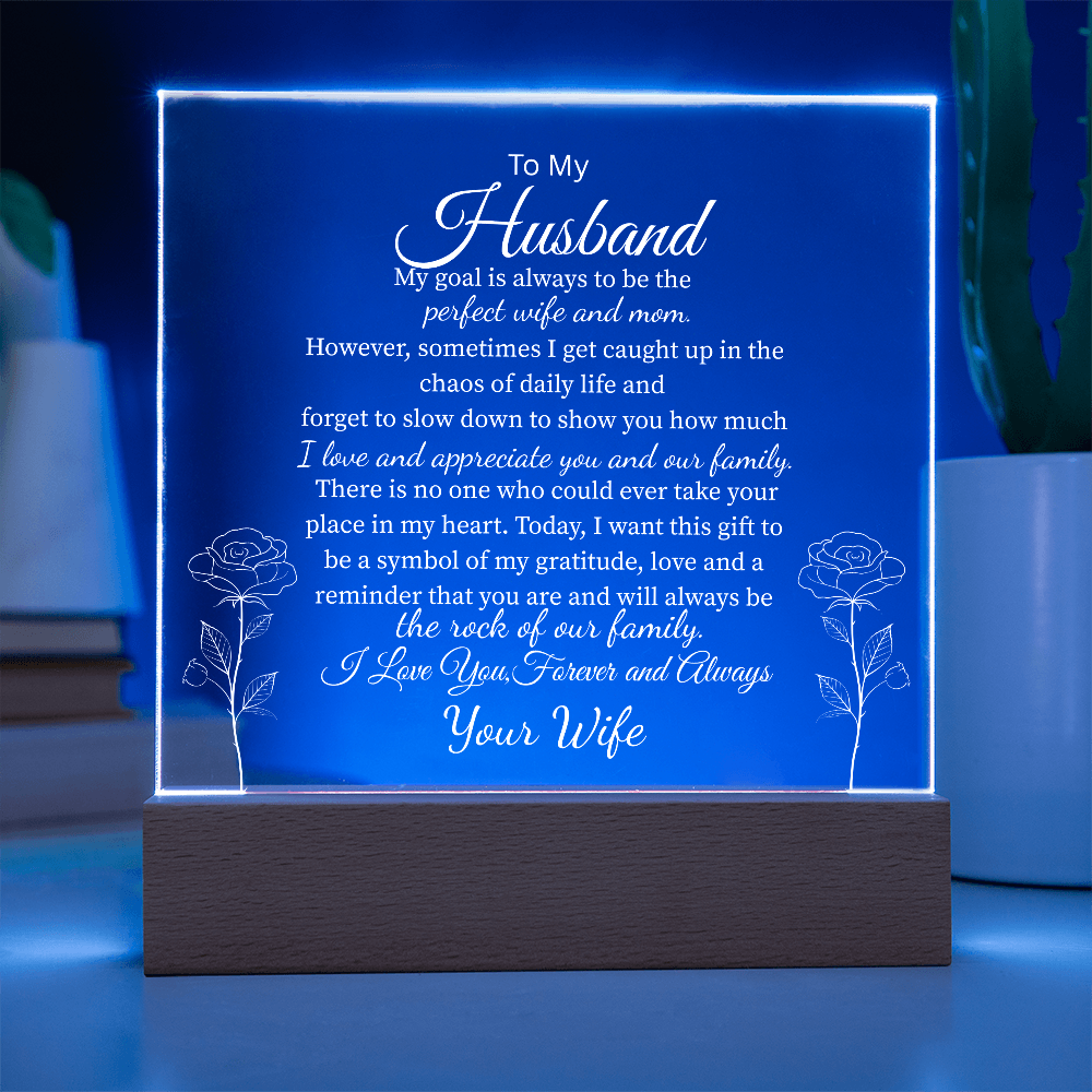 To My Husband, From Your Wife | You Are My Rock Multi-Color Night Light