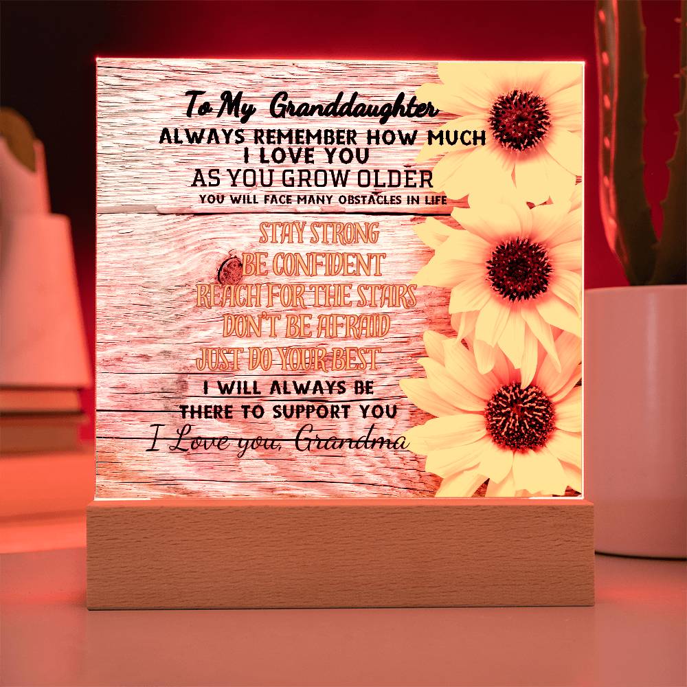 TO MY GRANDAUGHTER BE STRONG DO YOUR BEST| ACRYLIC NIGHT LIGHT