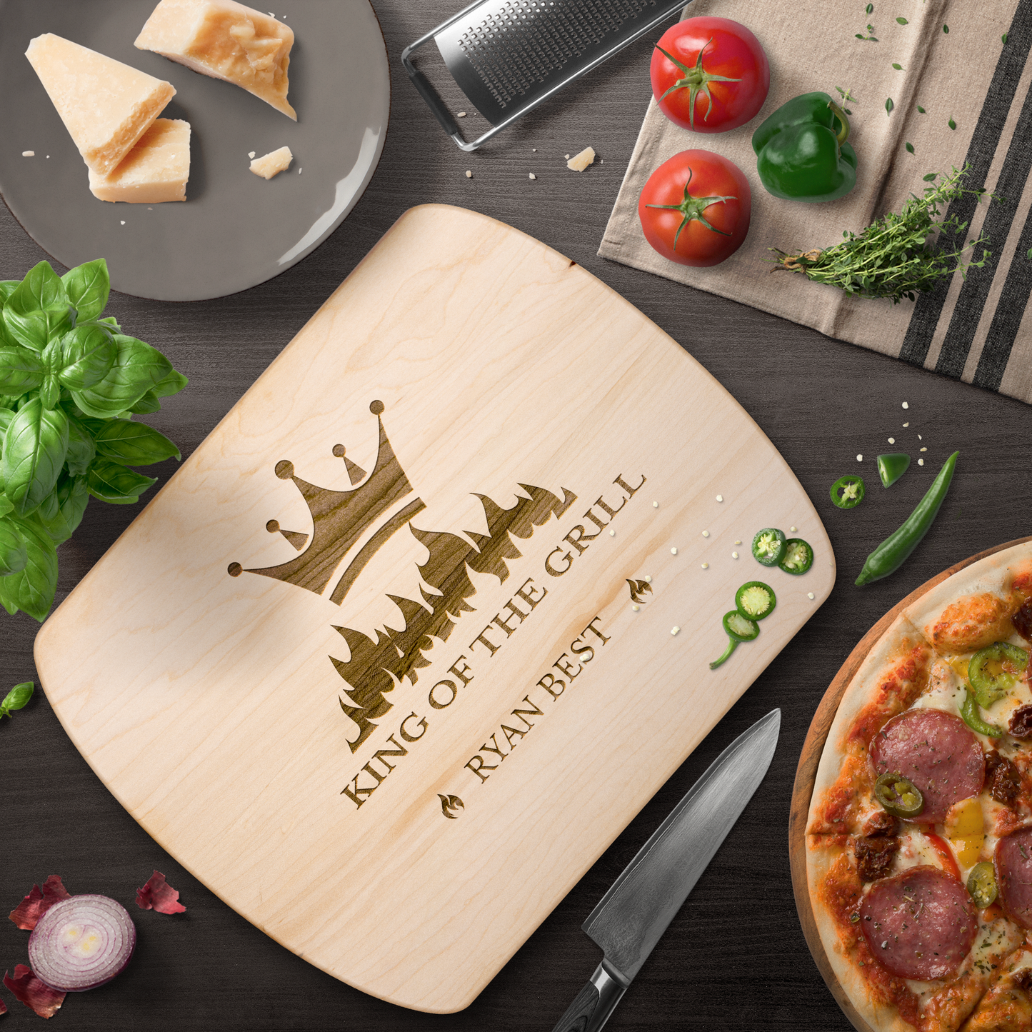 King Of The Grill Hardwood Oval Cutting Board