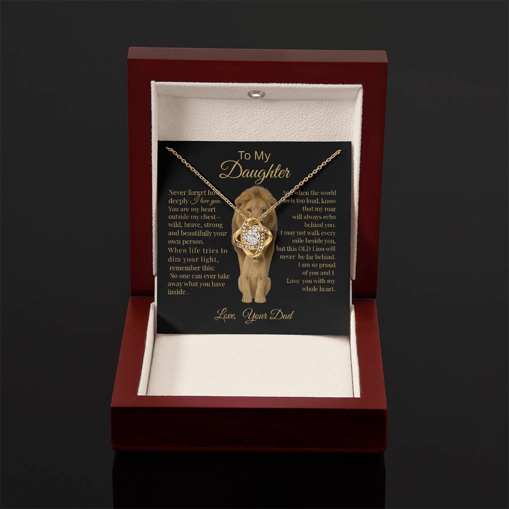To My Daughter – Lion Heart Necklace Gift from Dad