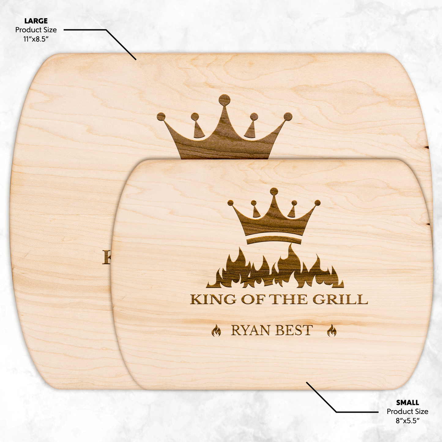 King Of The Grill Hardwood Oval Cutting Board