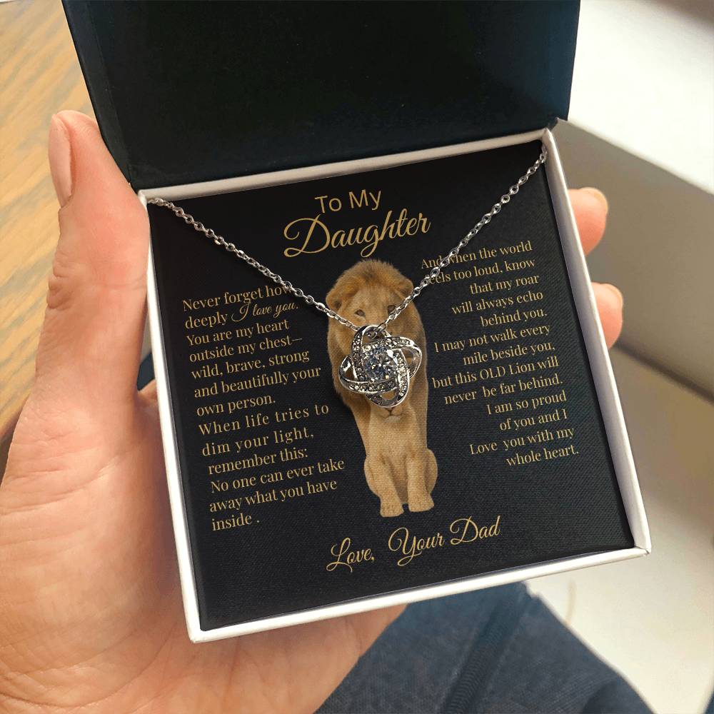 To My Daughter – Lion Heart Necklace Gift from Dad