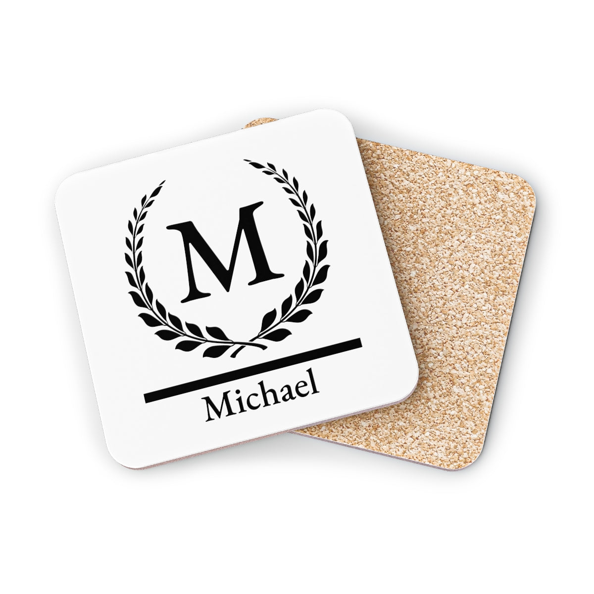 Custom Initial & Name Coasters – Elegant Personalized Drink Coaster ea. or Set