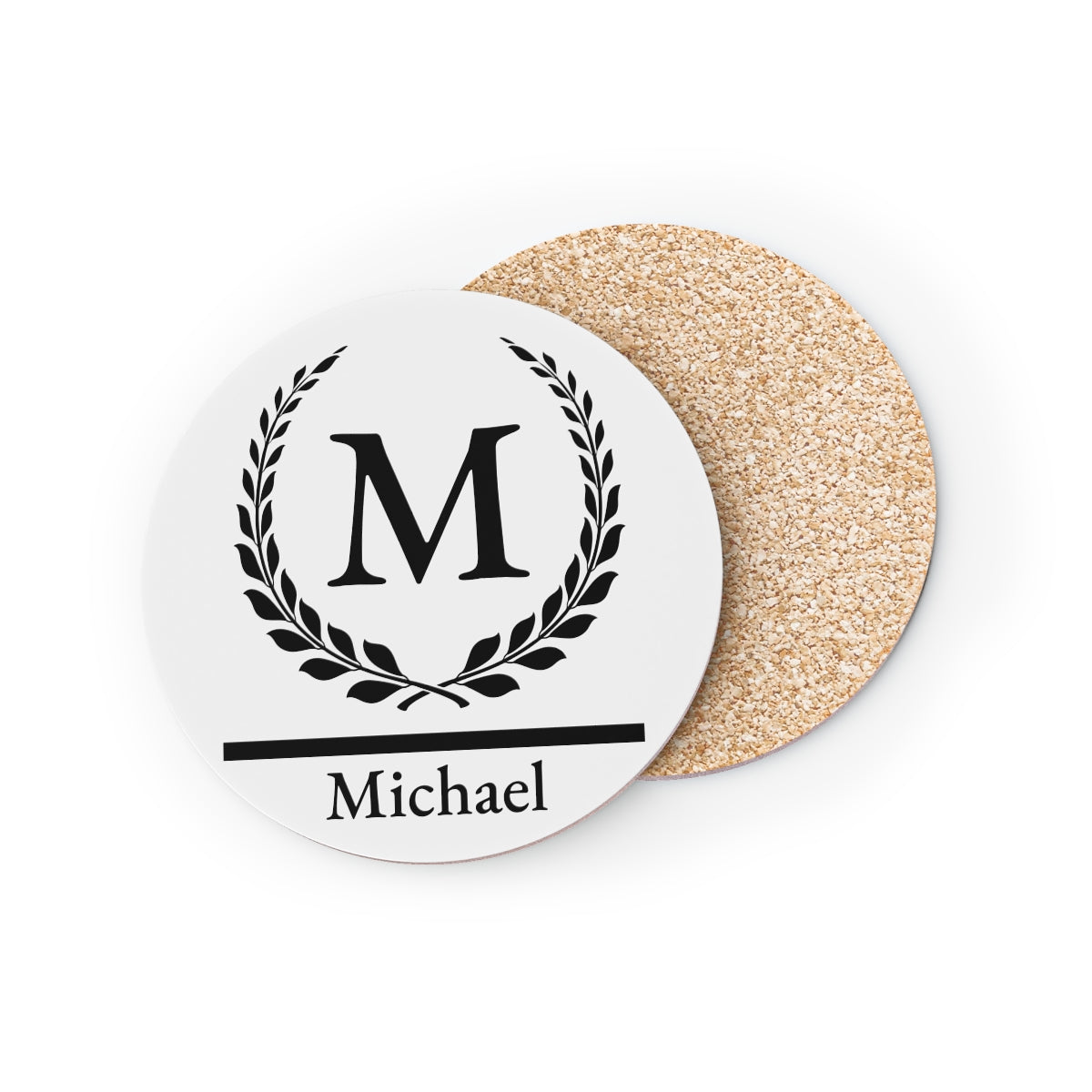 Custom Initial & Name Coasters – Elegant Personalized Drink Coaster ea. or Set