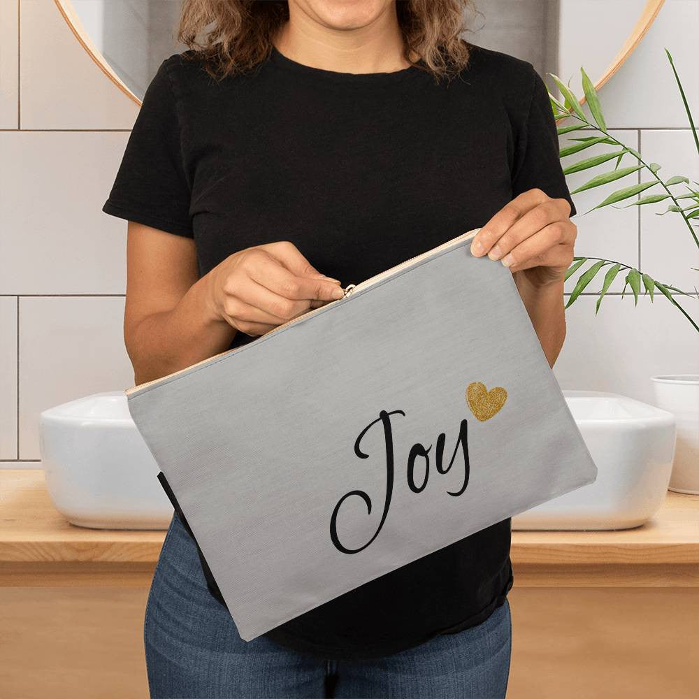Personalized Large Gray Cosmetic Bag