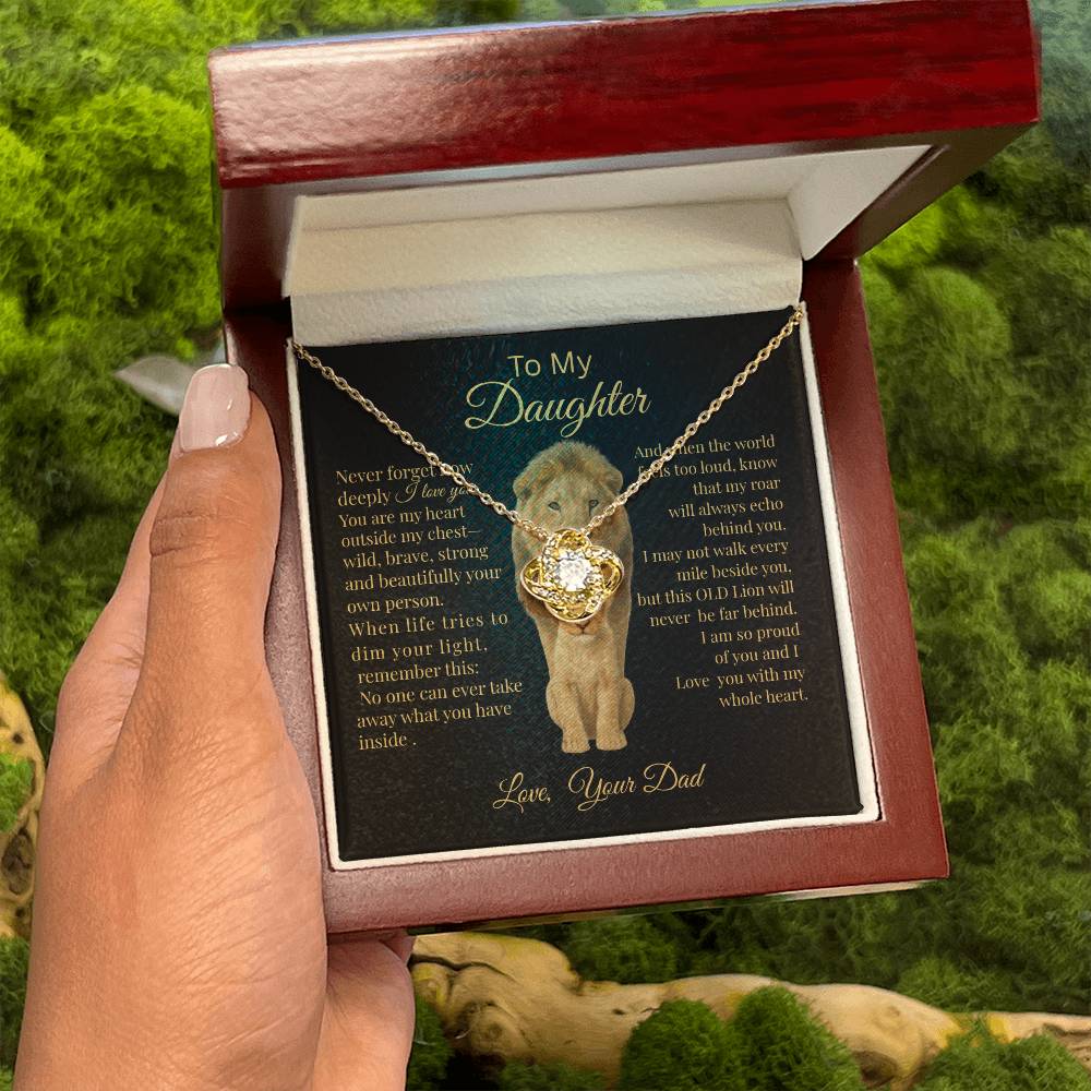 To My Daughter – Lion Heart Necklace Gift from Dad