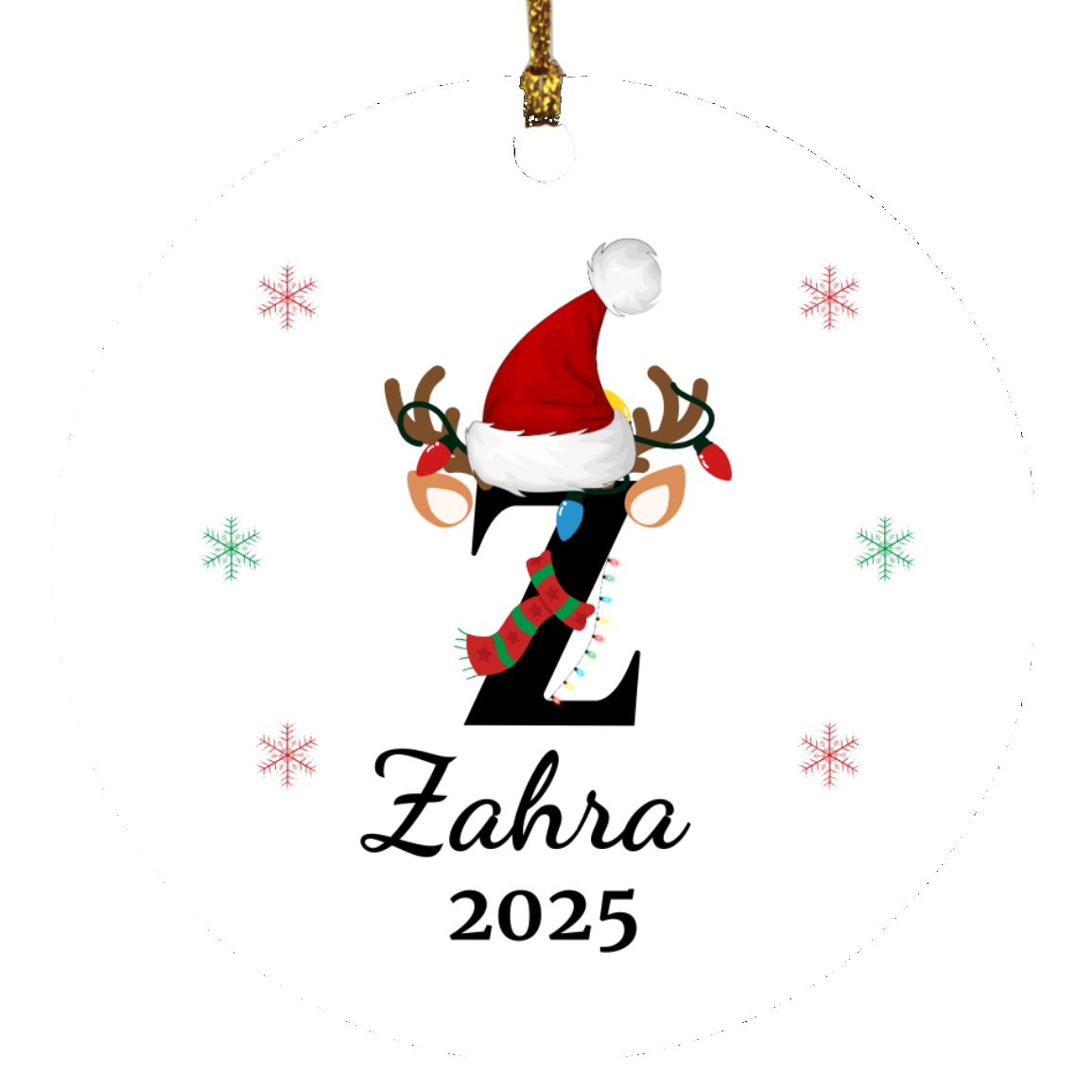 Personalized Initial Name Christmas Keepsake Ornament Gift