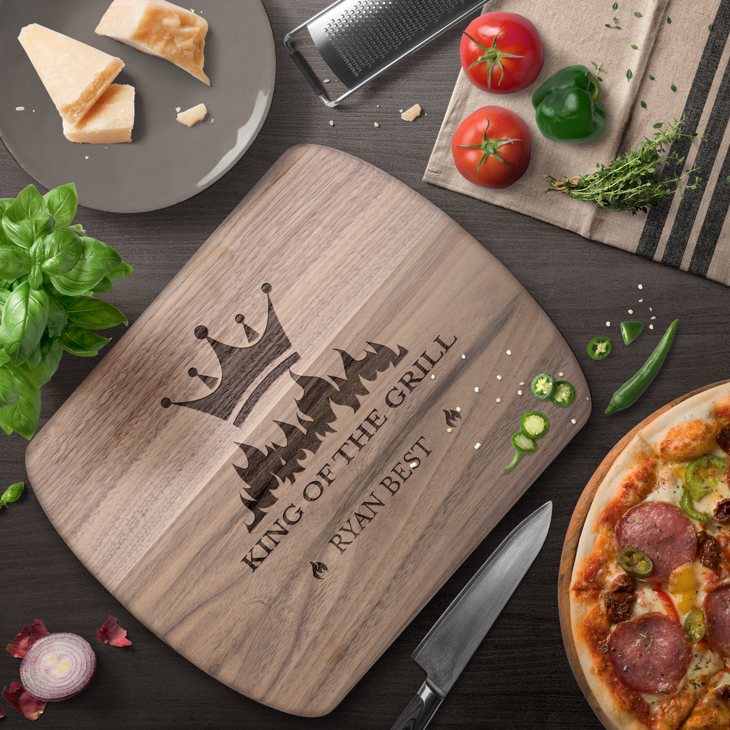 King Of The Grill Hardwood Oval Cutting Board