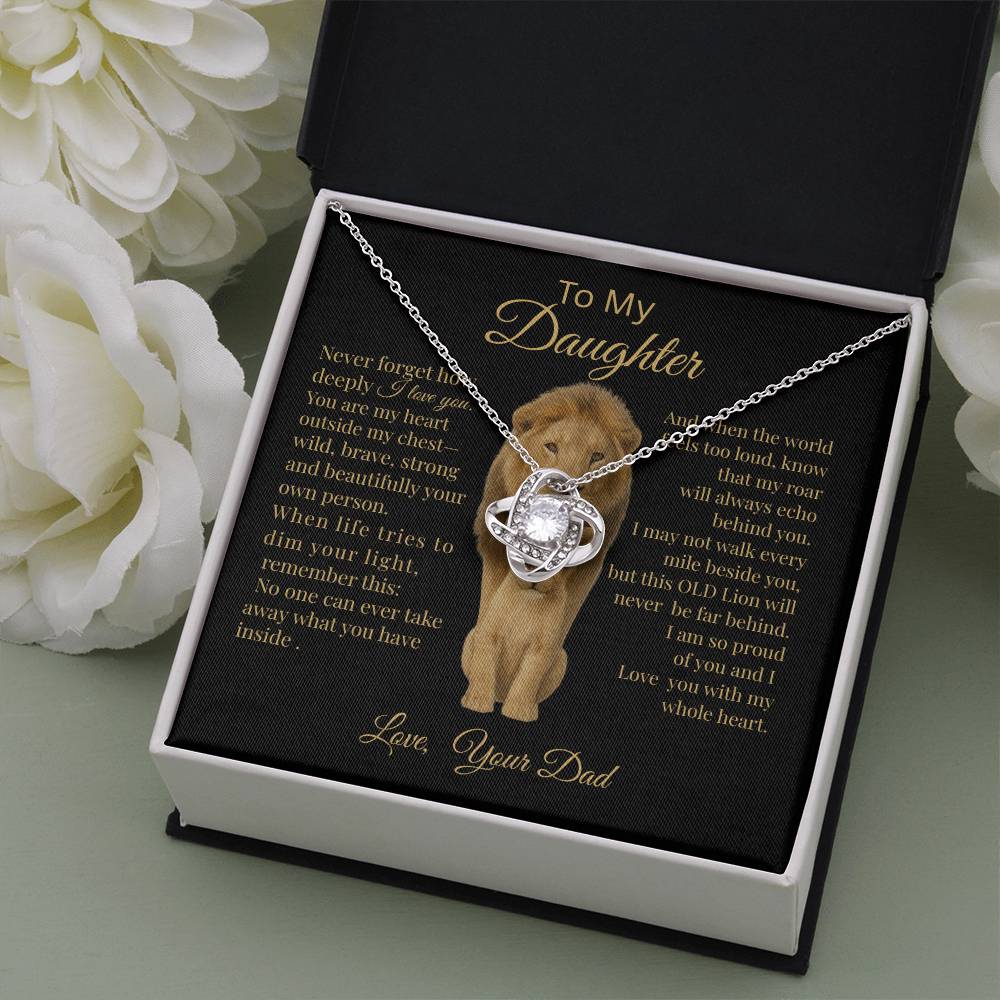 To My Daughter – Lion Heart Necklace Gift from Dad