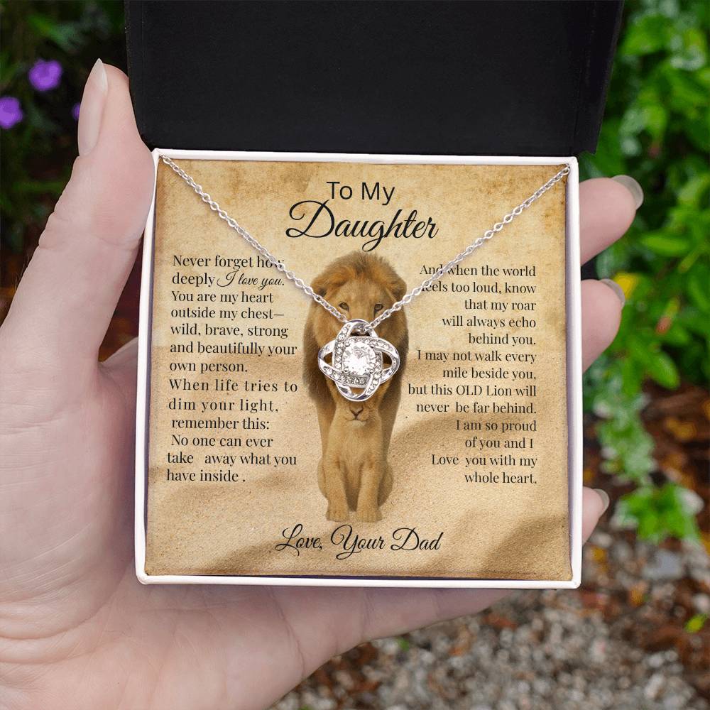 To My Daughter – Lion Heart Necklace Gift from Dad