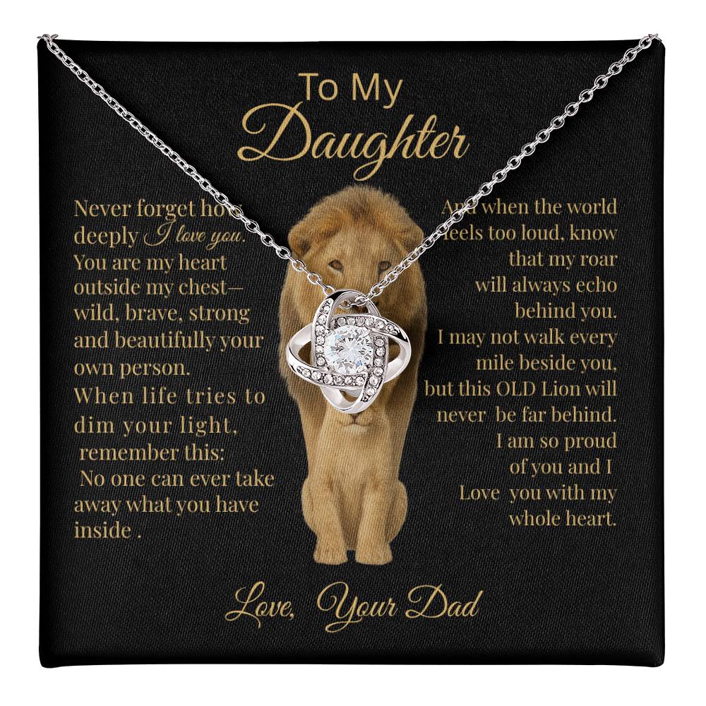 To My Daughter – Lion Heart Necklace Gift from Dad