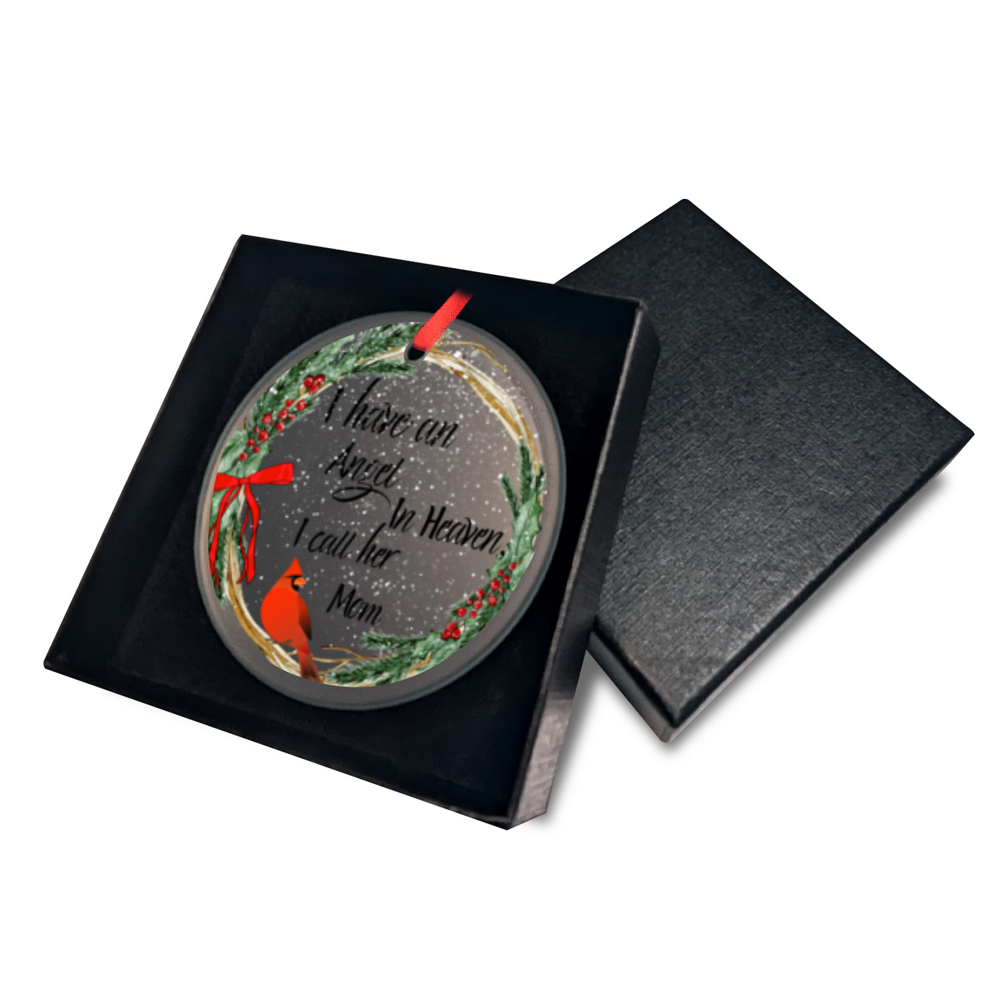 Classic Elegance Mom's Memorial Glass Ornament With Gift Box