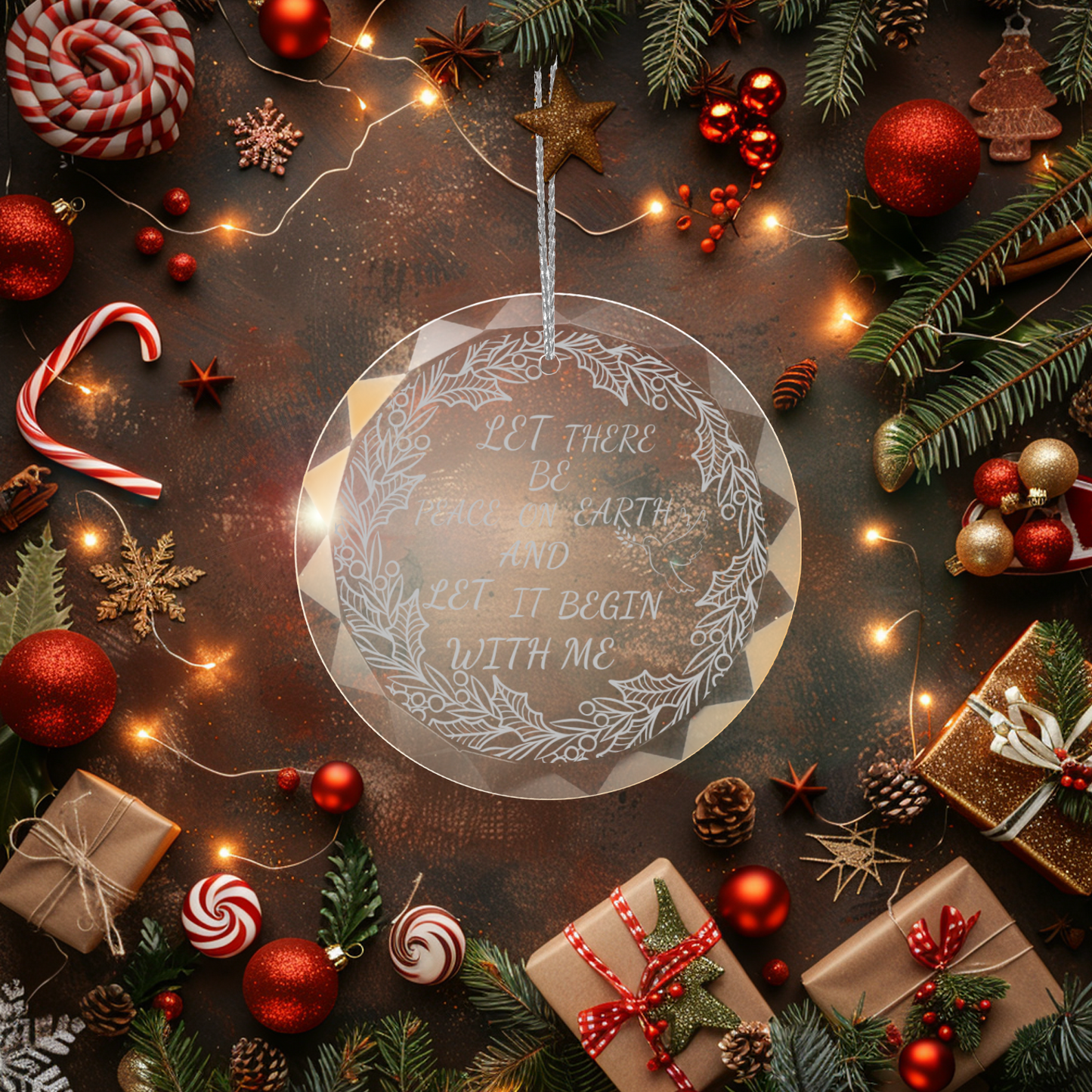 Let Peace Begin With Me Ornament With Gift Box