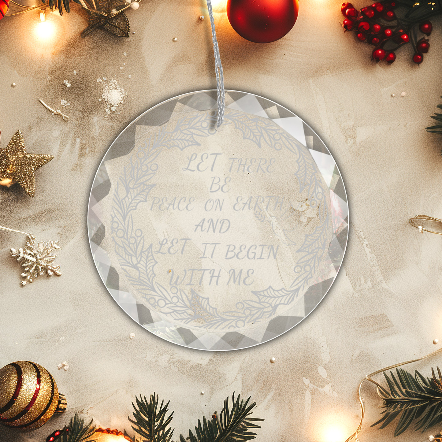 Let Peace Begin With Me Ornament With Gift Box