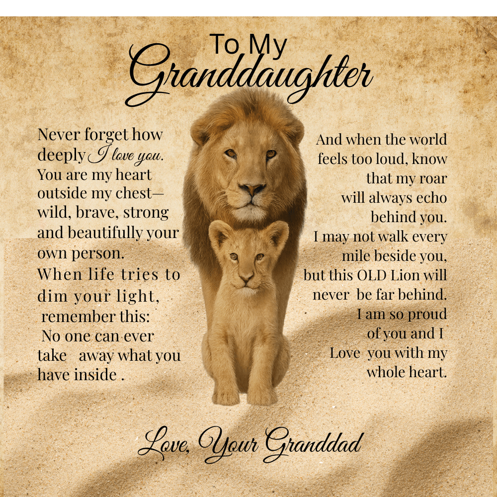 To My Granddaughter – Lion Heart Necklace Gift from Dad