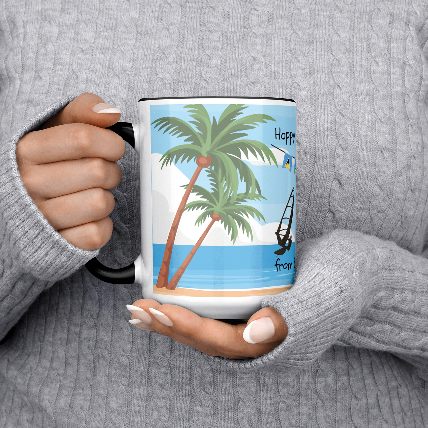 15oz Black Accent Mug