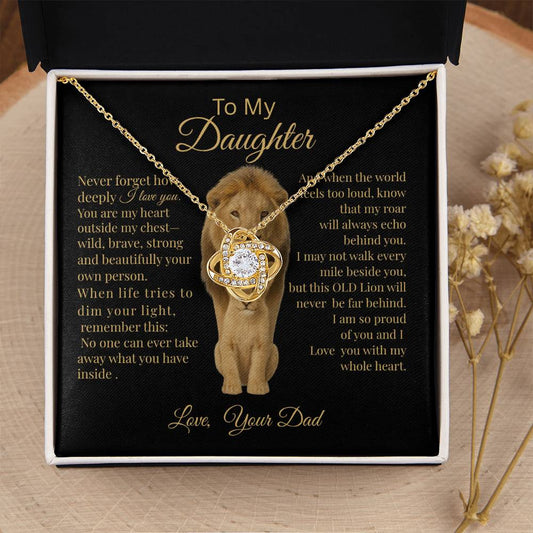 To My Daughter – Lion Heart Necklace Gift from Dad
