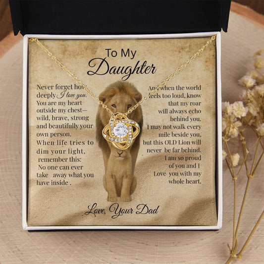 To My Daughter – Lion Heart Necklace Gift from Dad
