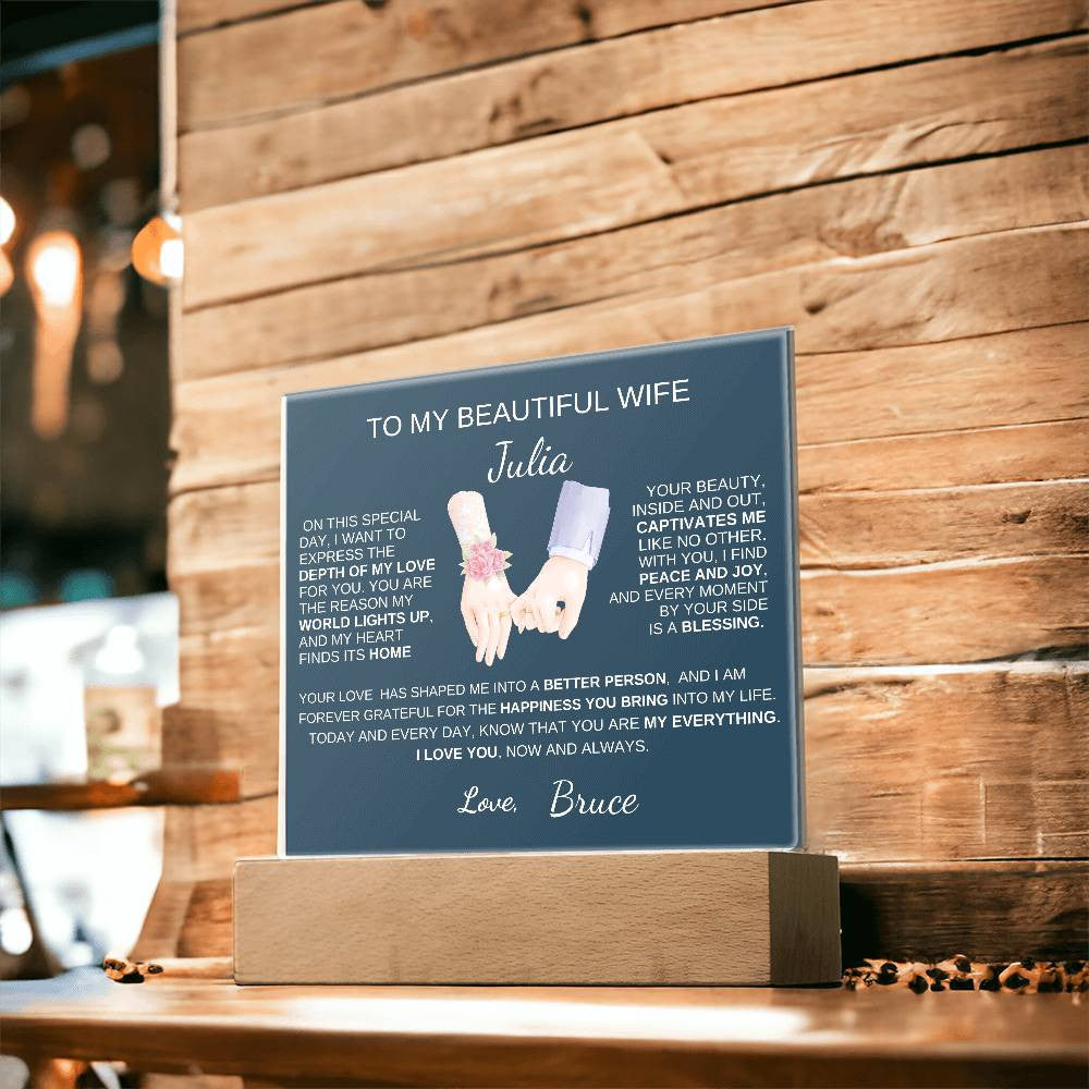 I Love You Now And Always |Acrylic Square Plaque